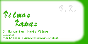 vilmos kapas business card